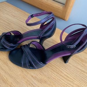 Cole Haan Leather Sandals - Black and Maroon-Elegant